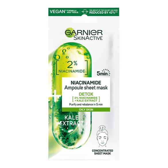 Garnier Detox Mask with 2% Niacinamide & Kale, GARNIER